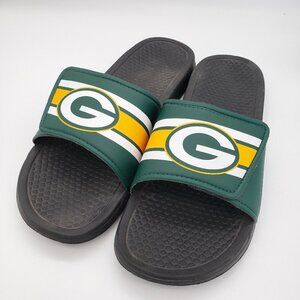 Green Bay Packers Slide Sandals Mens Size Large 11-12 Green Gold